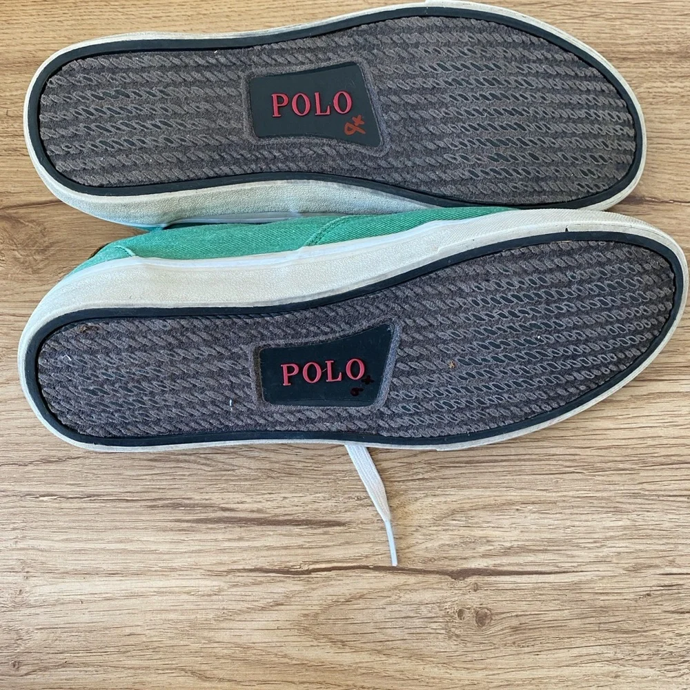 Ralph Lauren Green Canvas Boat Shoes - Size 10